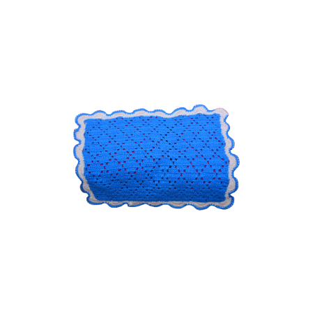 nappe minimaliste au crochet bleu/blanc