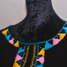 gandoura marocaine en cotton noir et broderie