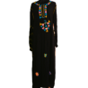 gandoura marocaine en cotton noir et broderie