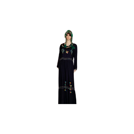 gandoura marocaine brodeé en noir