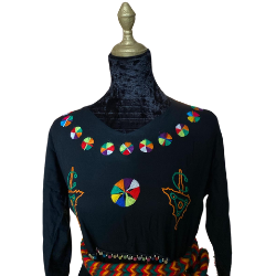 gandoura marocaine brodeé en noir