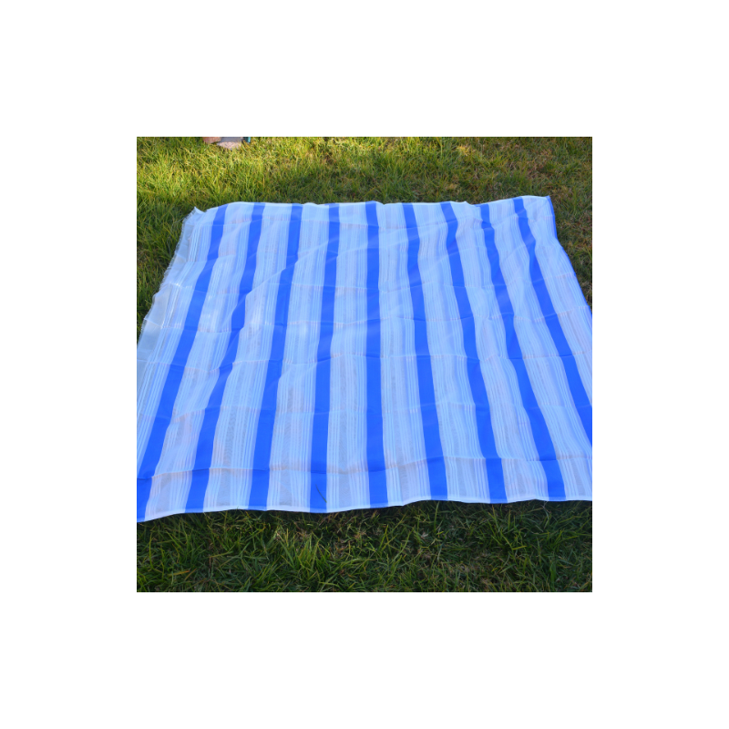 tissu marocain tissée en soi bleu/blanc