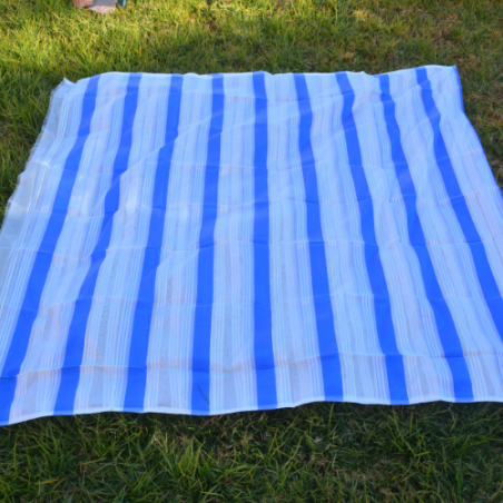 tissu marocain tissée en soi bleu/blanc