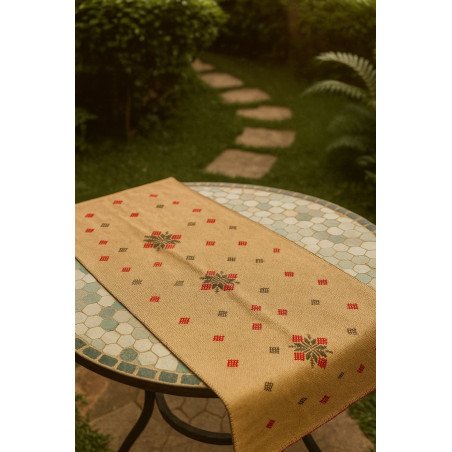 Nappe de table artisanale tissée à la main