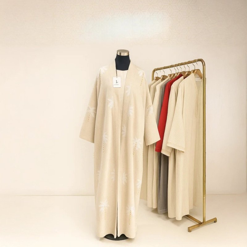 Kimono beige brodé