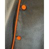 Veste de cuisine noire à boutons orange