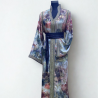 Takchita en velours effet aquarelle avec ceinture en satin