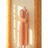 Caftan traditionnel brodé  Couleur abricot