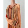 Caftan traditionnel brodé  Couleur abricot