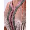 Caftan en velours saumon