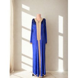 caftan en velours bleu roi