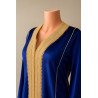 caftan en velours bleu roi