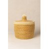 Panier artisanal en doum avec couvercle – Tressage traditionnel marocain