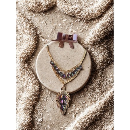 Collier orné de perles irisées