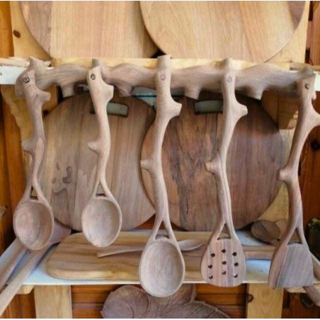 Ustensiles de Cuisine en Bois Sculpté