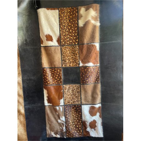 Tapis en cuir et peau naturelle