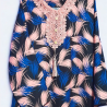 Caftan imprimée à motifs feuilles