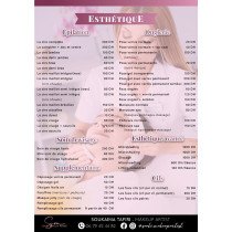 Carte des Services - Maquillage , la coiffurs , supplémentaire , massage