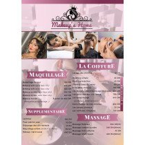 Carte des Services - Maquillage , la coiffurs , supplémentaire , massage