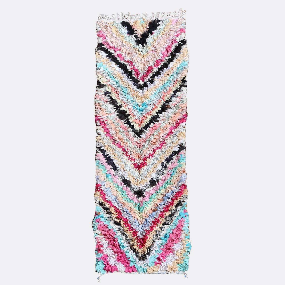 Tapis Boucherouite Chevron Multicolore