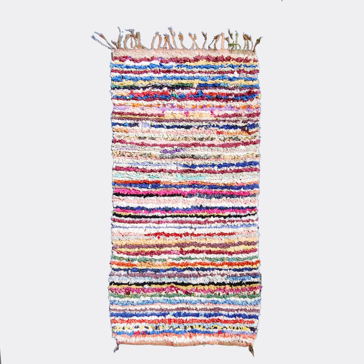 Tapis Boucherouite Rayures Multicolores