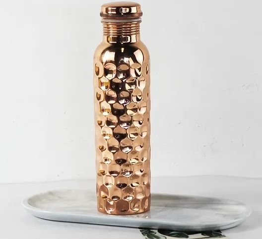 Gourde Artisanale en Laiton Bouteille Portable pour Boissons Froides