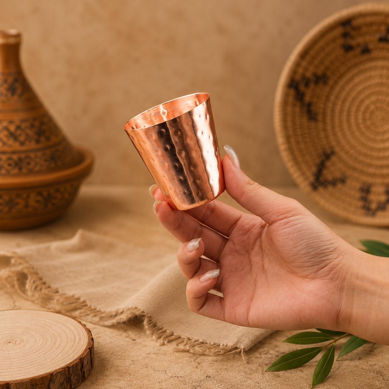 Gobelet Artisanal en Cuivre Martelé